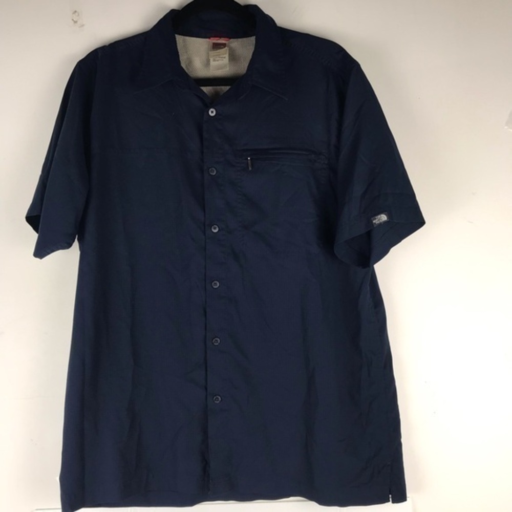 The North Face Navy Blue Short Sleeve Button Down Size L
